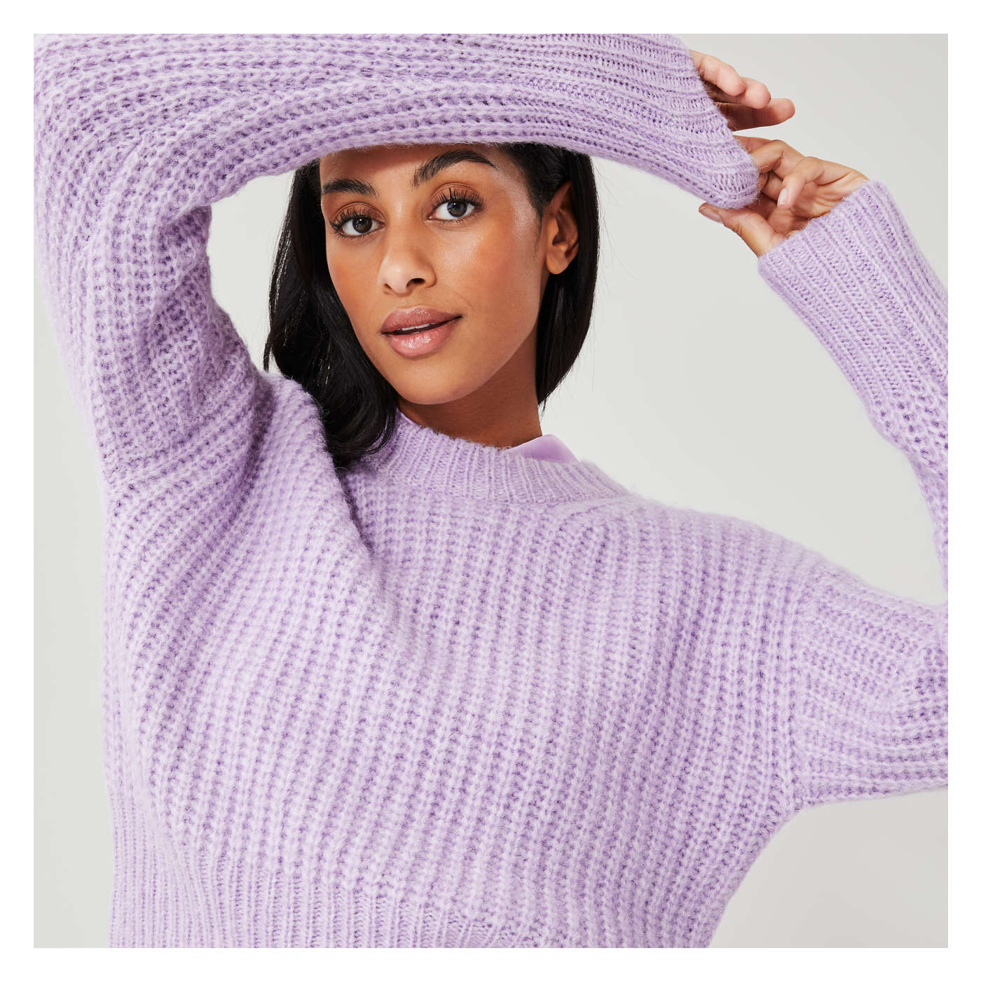 Knit Pullover in Purple Mix from Joe Fresh